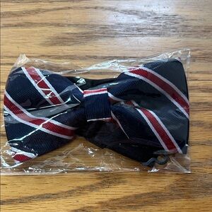 Classic Striped Bow Tie - Black, Red, White